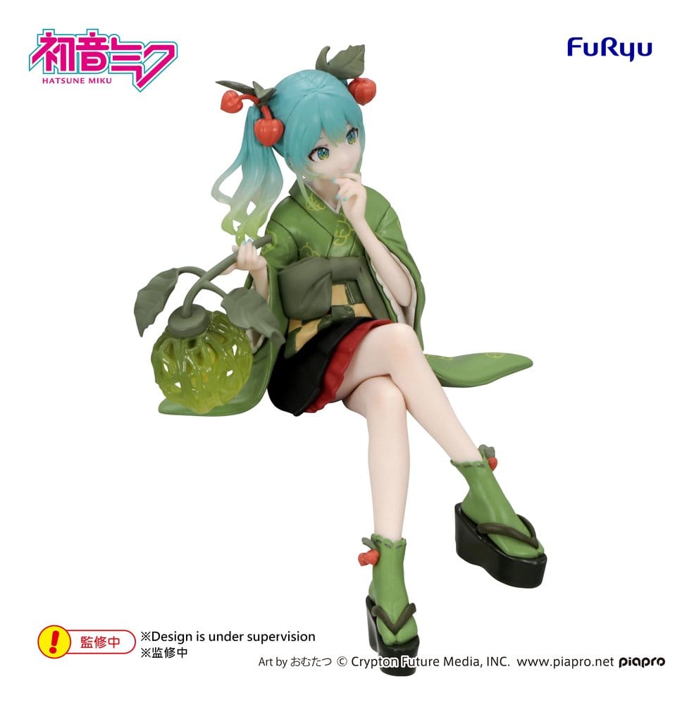 Hatsune Miku Noodle Stopper PVC Figure Flower Fairy Winter Cherry Green Color Ver. 15 cm