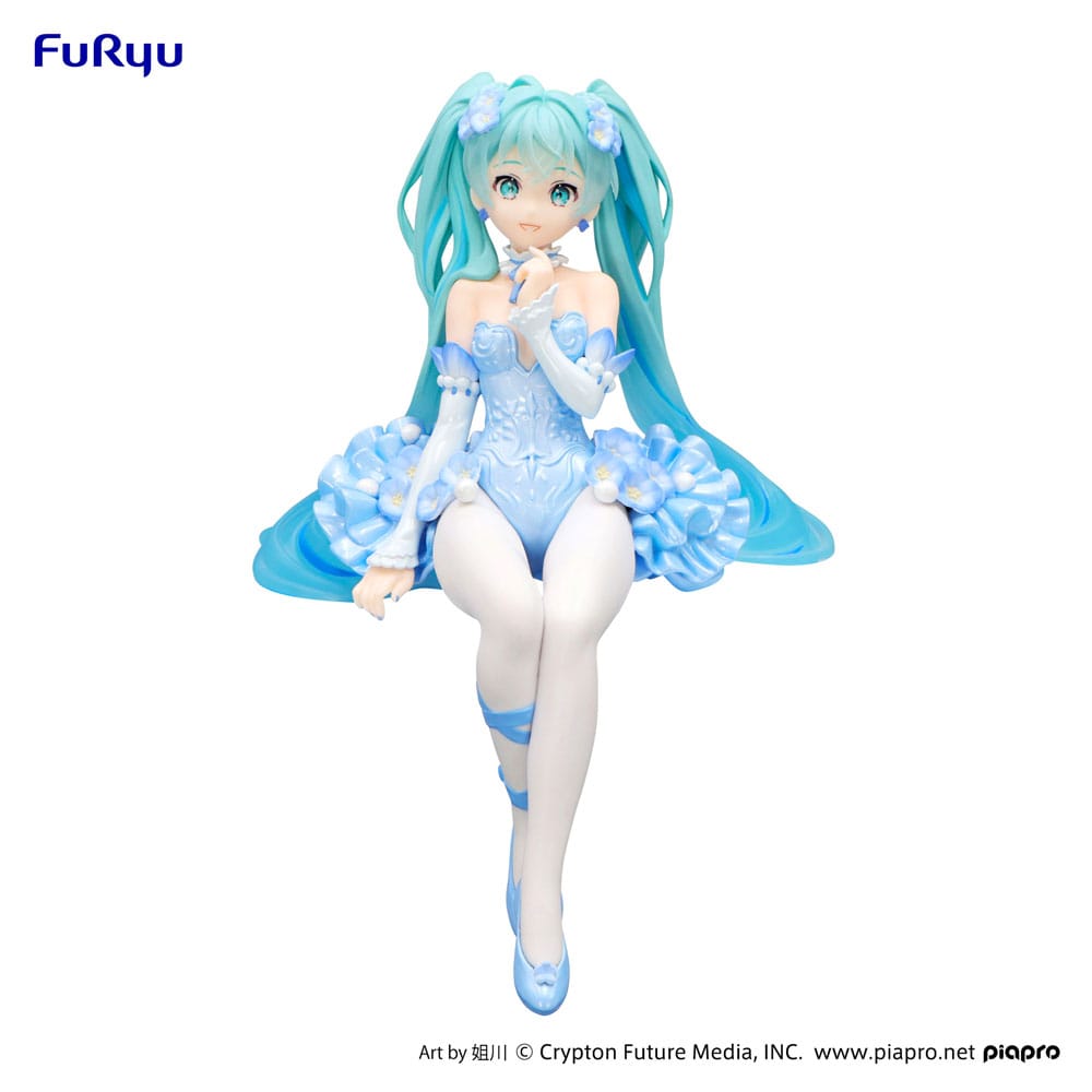 Hatsune Miku Noodle Stopper PVC Staty Blå Blomsterfe 15 cm Furyu