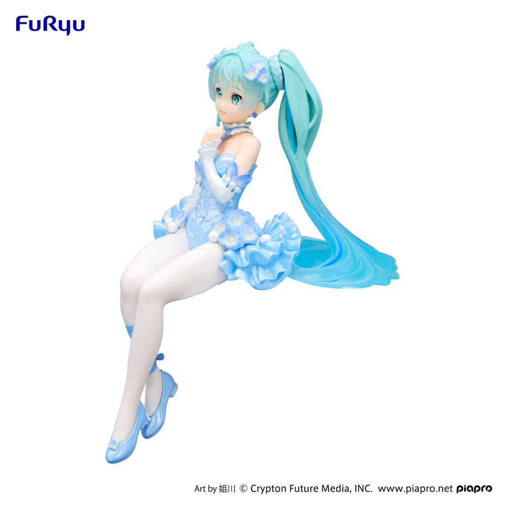 Hatsune Miku Noodle Stopper PVC Staty Blå Blomsterfe 15 cm Furyu
