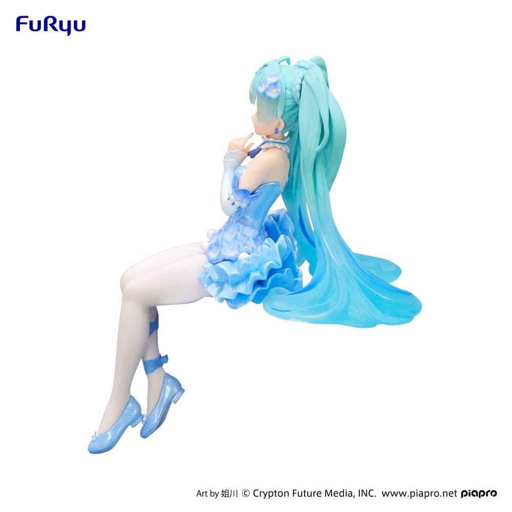 Hatsune Miku Noodle Stopper PVC Staty Blå Blomsterfe 15 cm Furyu