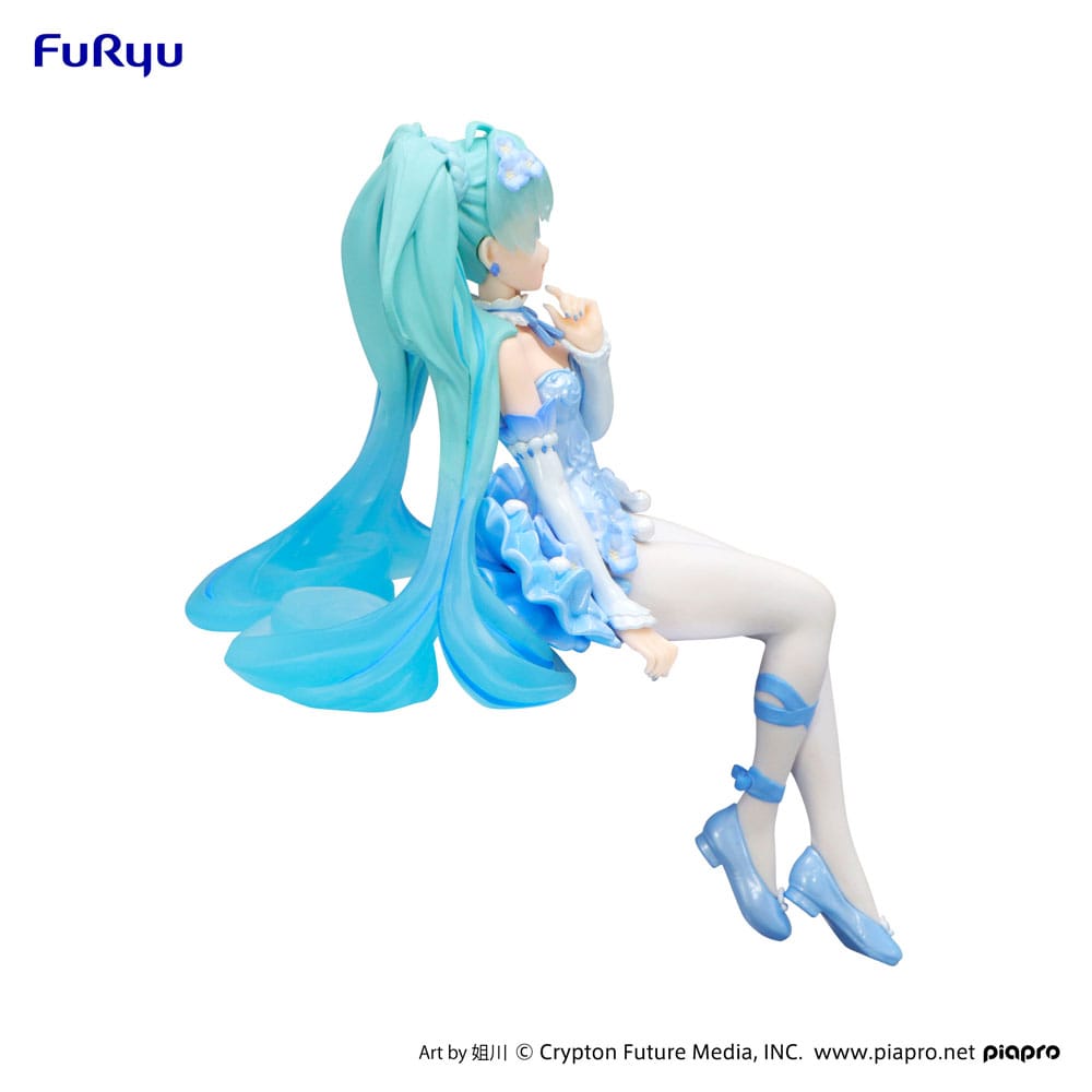 Hatsune Miku Noodle Stopper PVC Staty Blå Blomsterfe 15 cm Furyu