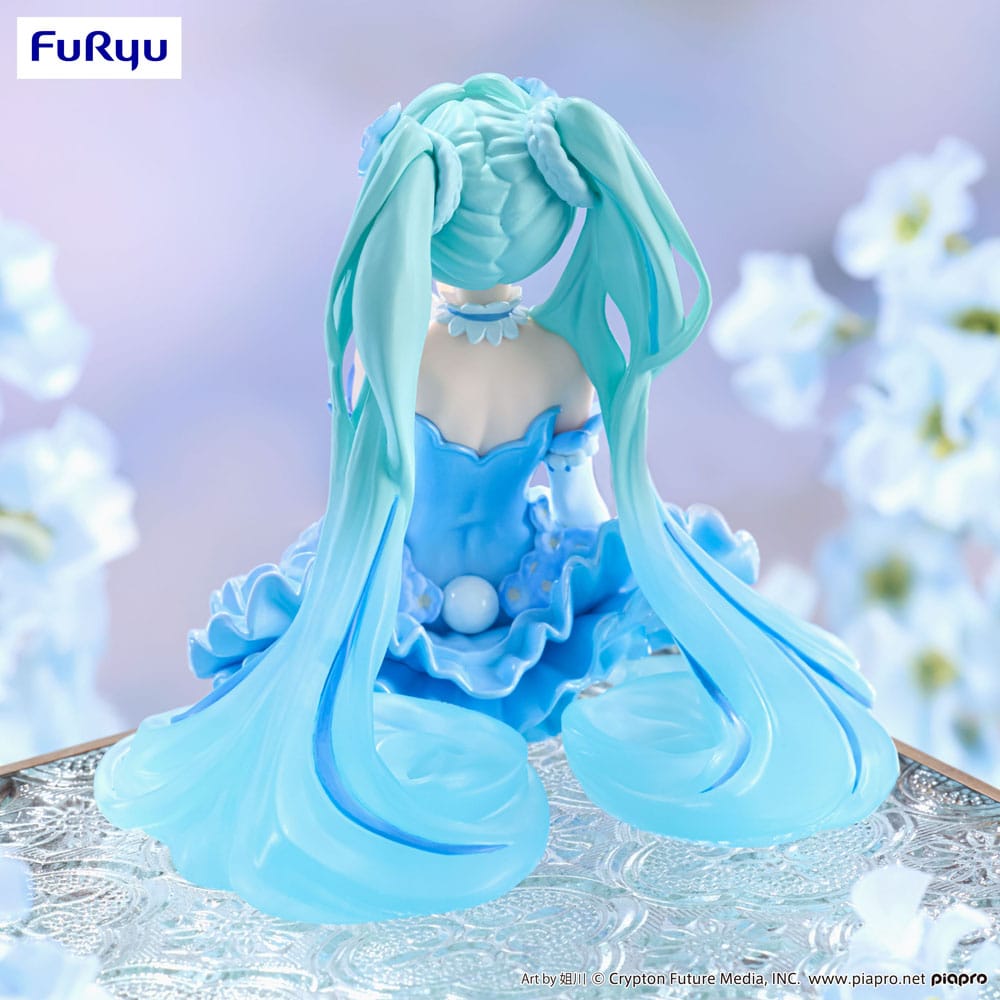 Hatsune Miku Noodle Stopper PVC Staty Blå Blomsterfe 15 cm Furyu