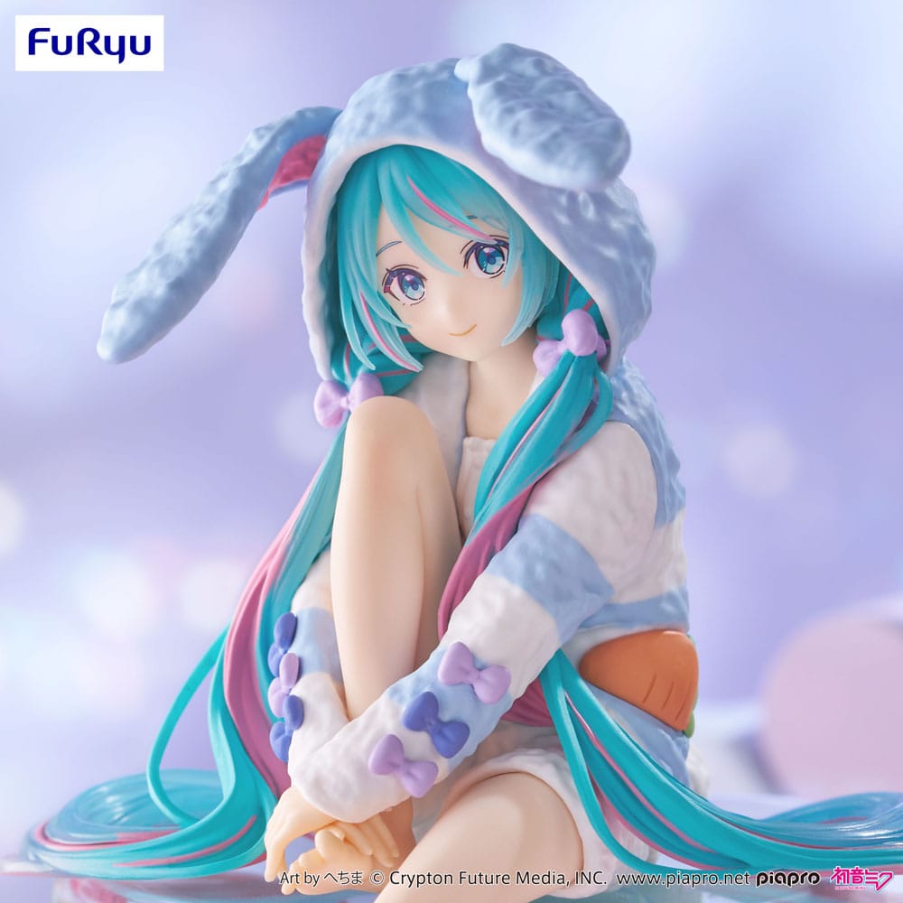 Hatsune Miku Noodle Stopper PVC Figur med Kaninöron i Blå Färg – 14 cm Furyu