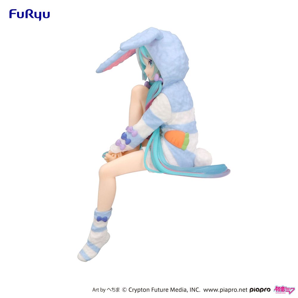 Hatsune Miku Noodle Stopper PVC Figur med Kaninöron i Blå Färg – 14 cm Furyu
