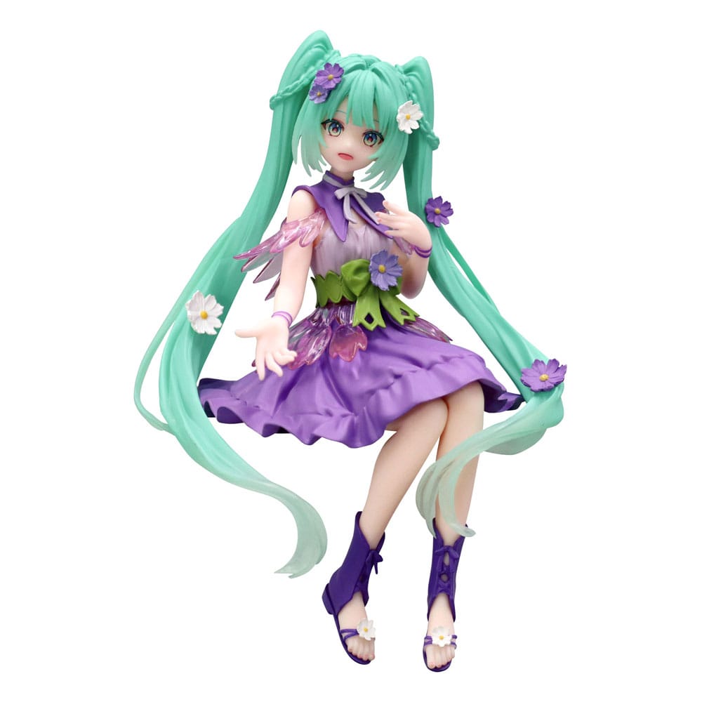 Hatsune Miku Noodle Stopper PVC Figur Flower Fairy Cosmos Lila Färg Ver. 14 cm Furyu