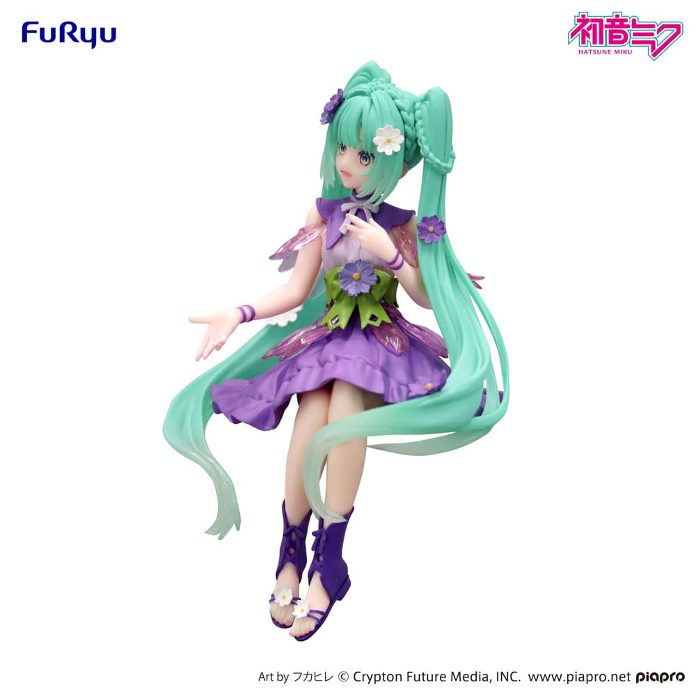 Hatsune Miku Noodle Stopper PVC Figur Flower Fairy Cosmos Lila Färg Ver. 14 cm Furyu