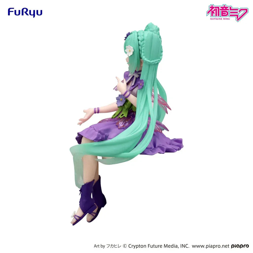 Hatsune Miku Noodle Stopper PVC Figur Flower Fairy Cosmos Lila Färg Ver. 14 cm Furyu