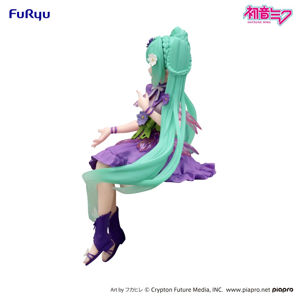 Hatsune Miku Noodle Stopper PVC Figur Flower Fairy Cosmos Lila Färg Ver. 14 cm Furyu