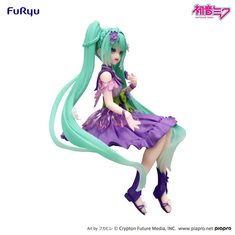Hatsune Miku Noodle Stopper PVC Figur Flower Fairy Cosmos Lila Färg Ver. 14 cm Furyu
