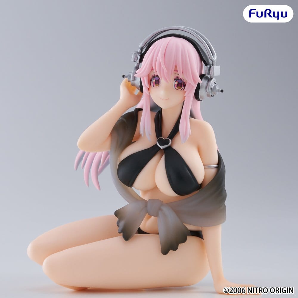 Super Sonico Noodle Stopper PVC Figure Super Sonico Swimsuit Black Color Ver. 10 cm