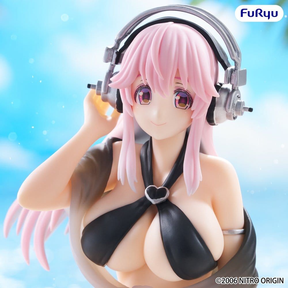 Super Sonico Noodle Stopper PVC Figur Super Sonico Swimsuit Black Color Ver. 10 cm