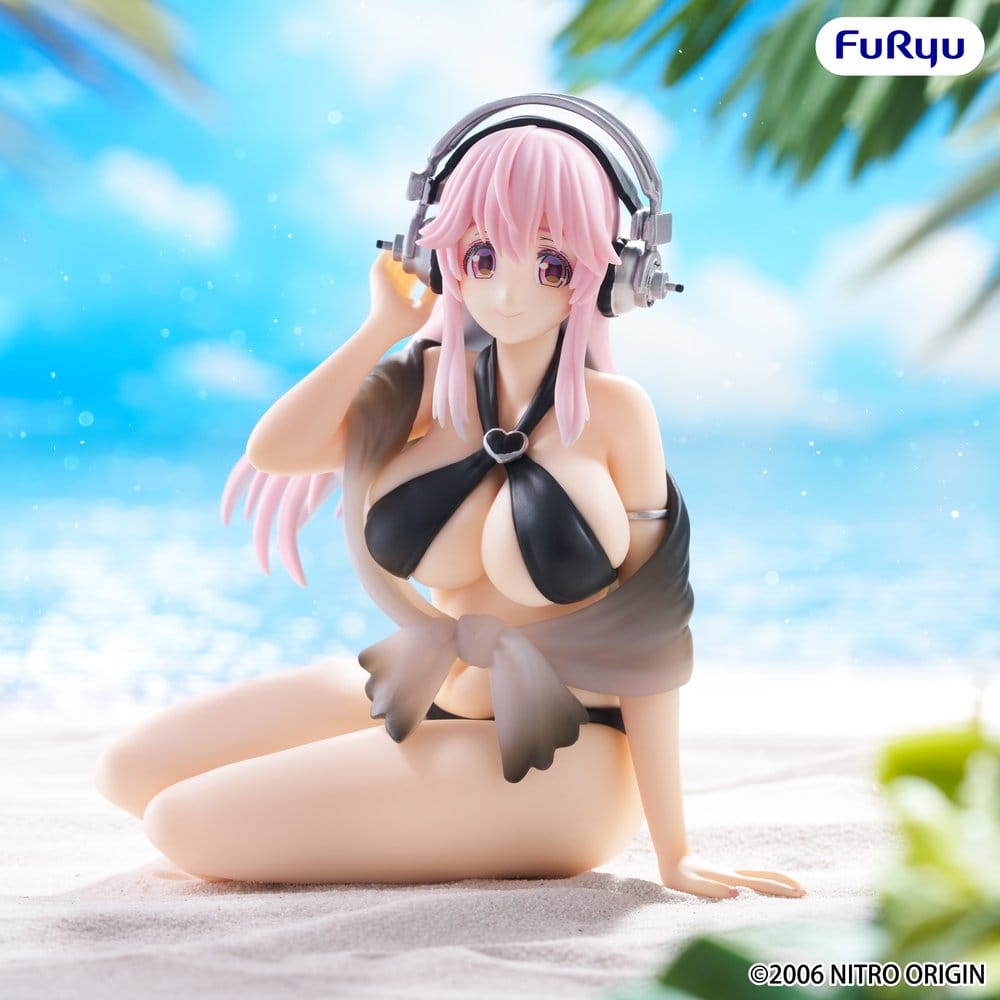 Super Sonico Noodle Stopper PVC Figure Super Sonico Swimsuit Black Color Ver. 10 cm