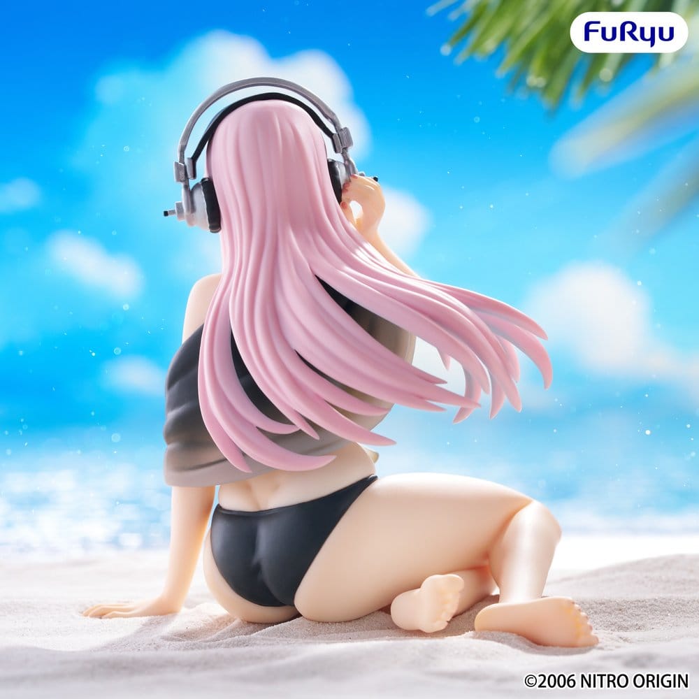 Super Sonico Noodle Stopper PVC Figure Super Sonico Swimsuit Black Color Ver. 10 cm