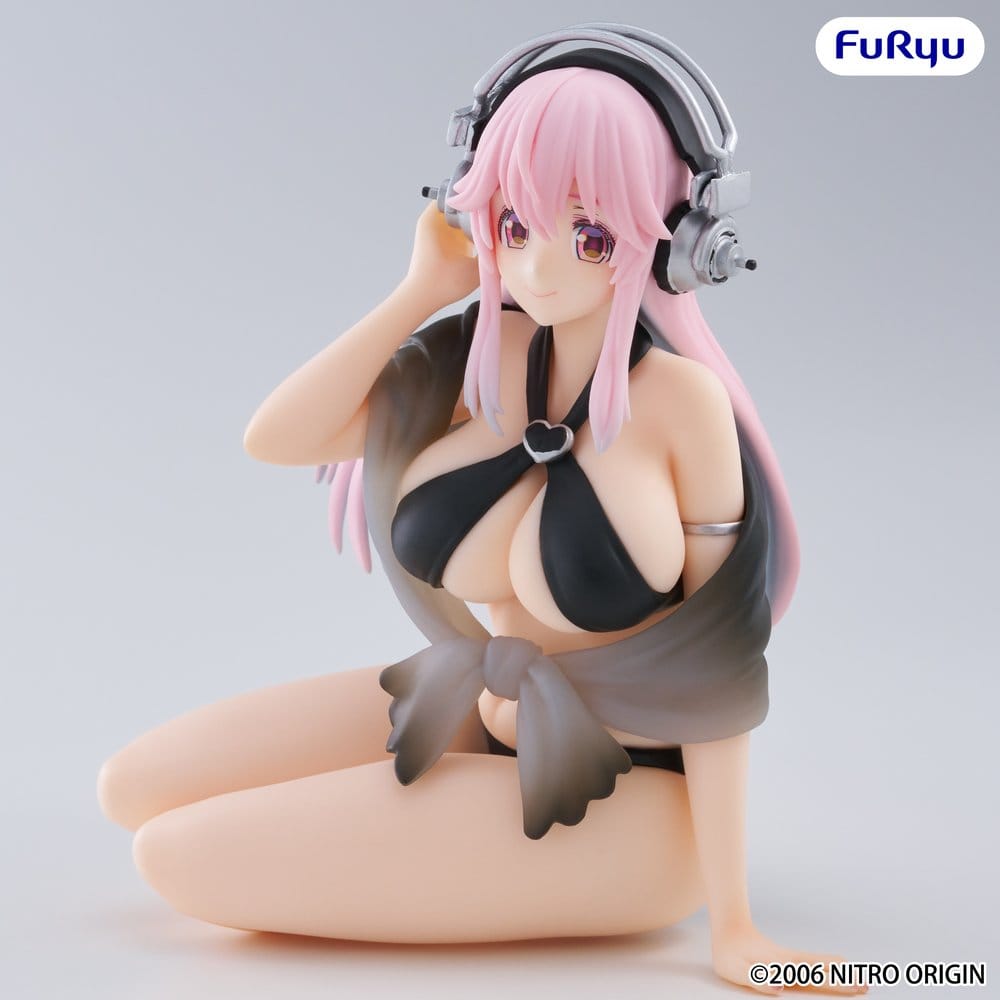 Super Sonico Noodle Stopper PVC Figure Super Sonico Swimsuit Black Color Ver. 10 cm