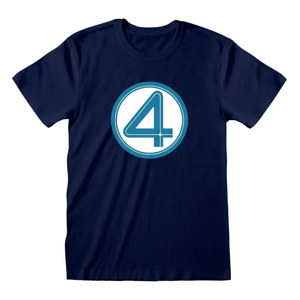 Fantastic 4 T-Shirt Emblem - Högkvalitativ T-Shirt med Officiell Licens Heroes Inc
