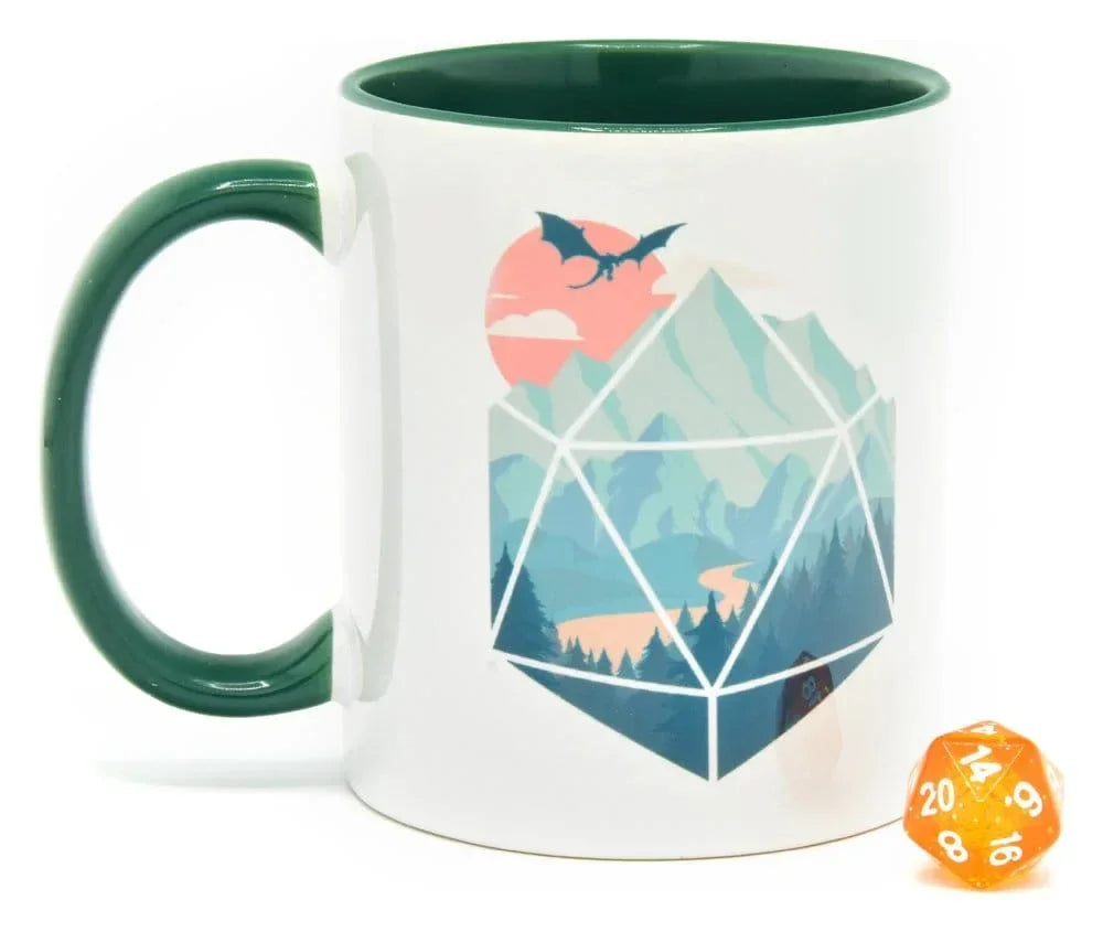 Glassstaff Gåvoset Mug & Tärning D20 En D20 Scen Glassstaff