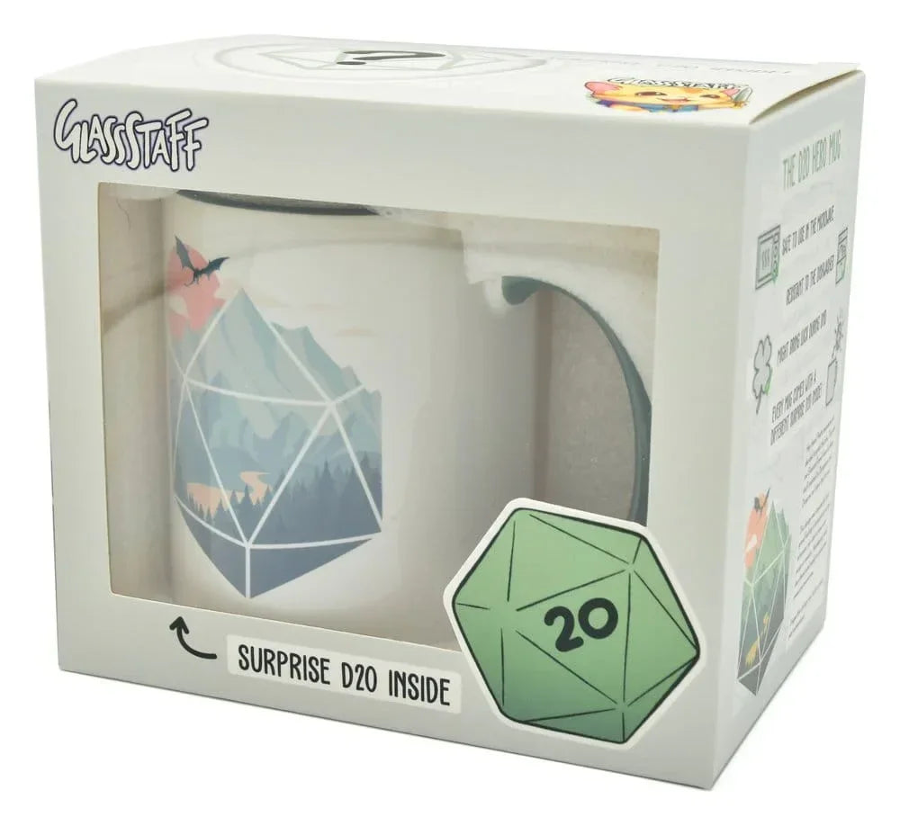 Glassstaff Gåvoset Mug & Tärning D20 En D20 Scen Glassstaff