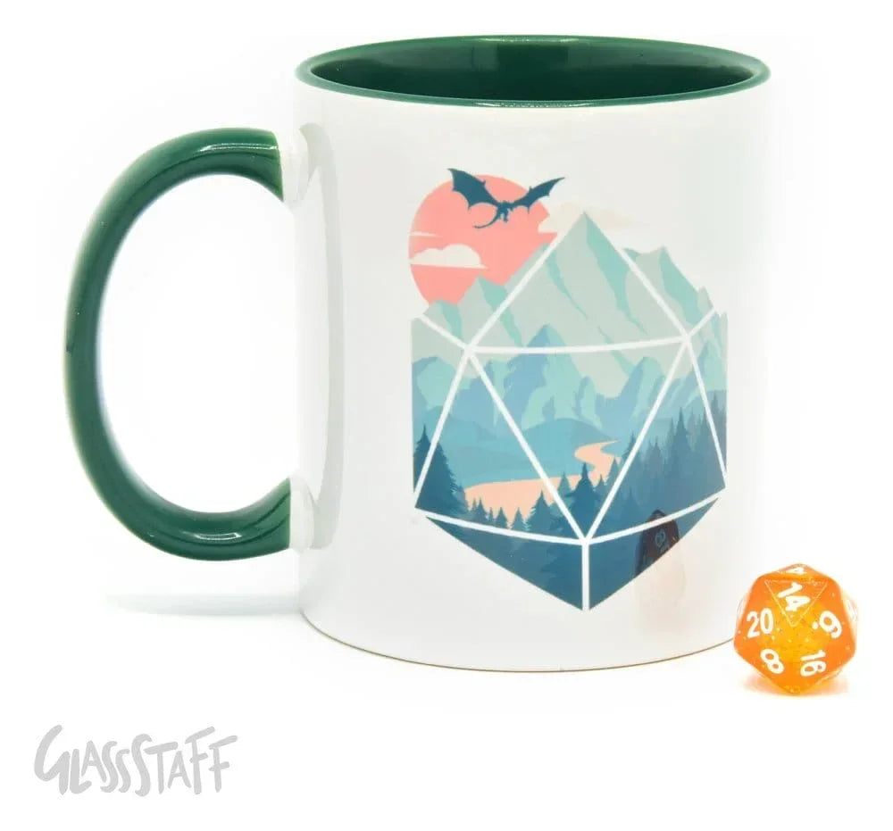 Glassstaff Gåvoset Mug & Tärning D20 En D20 Scen Glassstaff