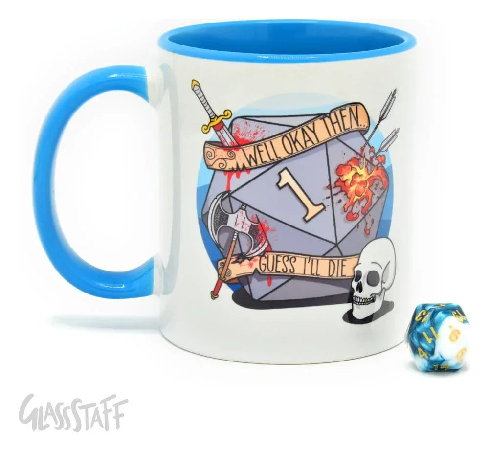 Glassstaff Gåvoset Mug & Tärning D20 Guess I'll Die Glassstaff