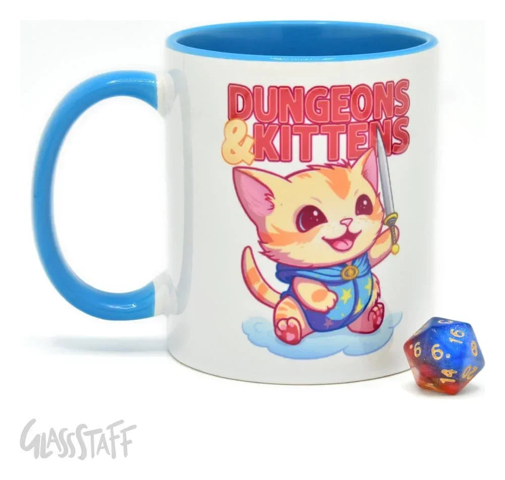 Glassstaff Gåvoset: Mugg & Tärning D20 Dungeons & Kittens Glassstaff