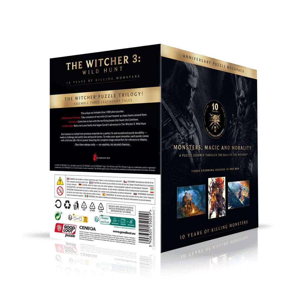 The Witcher 3 Puzzle Triology Wild Hunt - 10 År av Att Döda Monster (1000 bitar) Good Loot