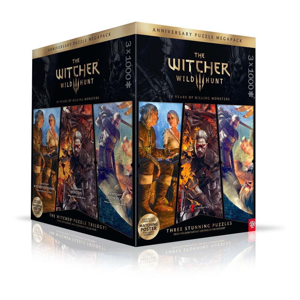 The Witcher 3 Puzzle Triology Wild Hunt - 10 År av Att Döda Monster (1000 bitar) Good Loot