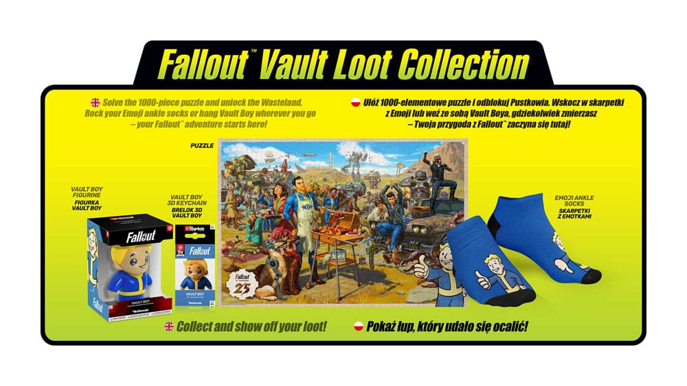 Fallout™ Gift Set - Fallout Vault Loot Collection (Pussel, Strumpor, Figur & Nyckelring) Good Loot
