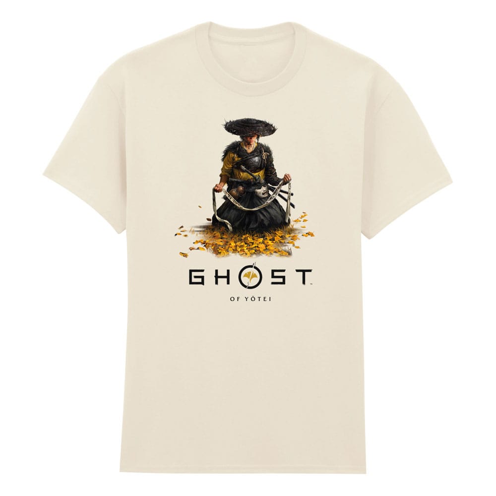 Ghost of Yotei T-Shirt Atsu Kneeling - Högkvalitativ T-shirt i 100% Bomull Heroes Inc