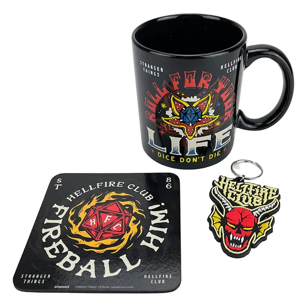 Stranger Things Mug, Coaster och Nyckelring Set Hellfire Pyramid International