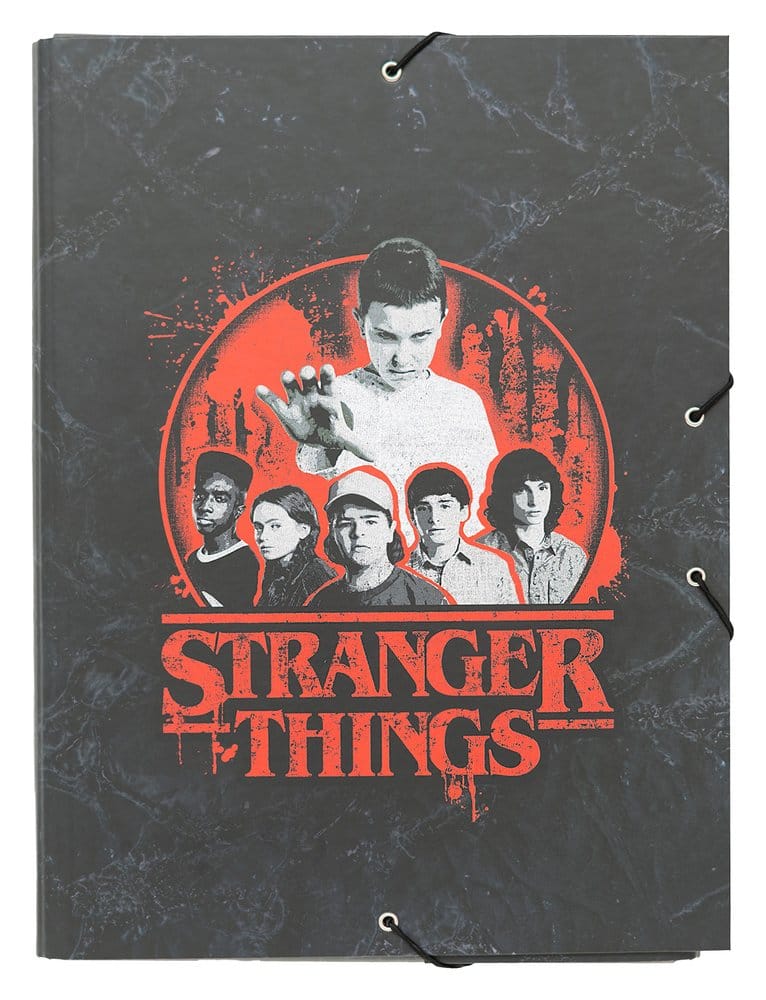 Stranger Things Mapp med elastiskt stängningsband och hård kartongomslag