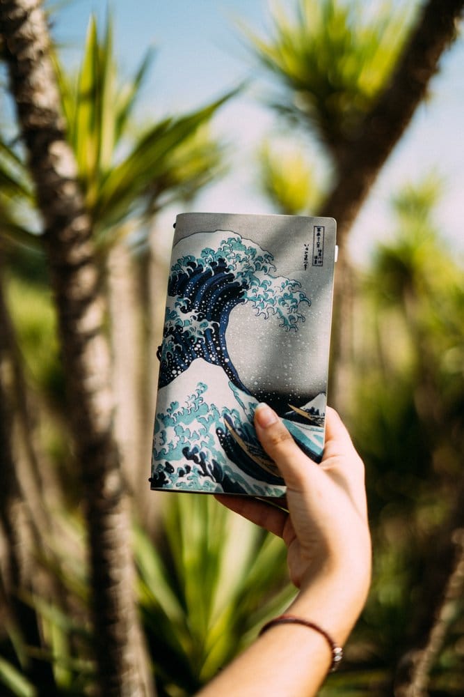 Hokusai Resedagbok Den Stora Vågen i Kanagawa 20 cm