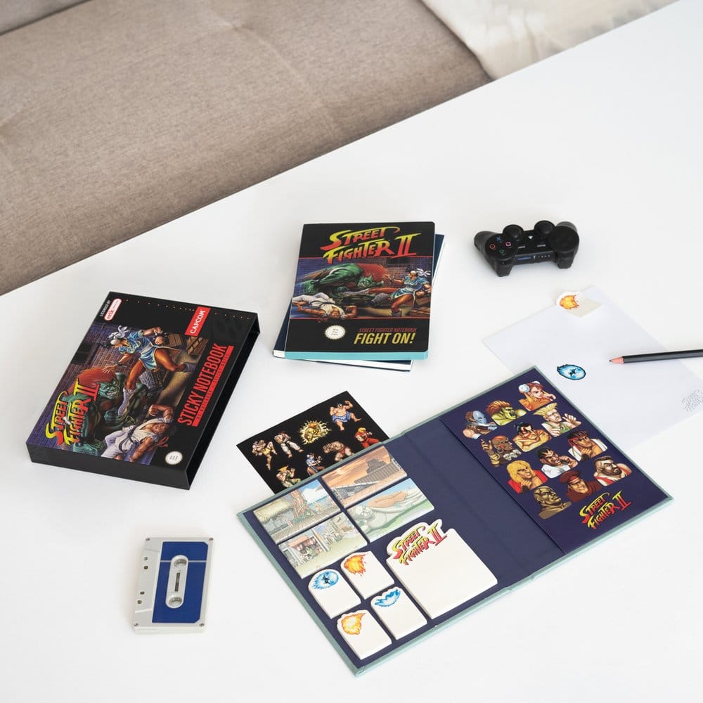 Street Fighter Premium Anteckningsblock med Sticky Notes och Omslag A5