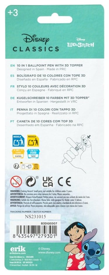 Disney Flerfärgad 3D Penna Stitch
