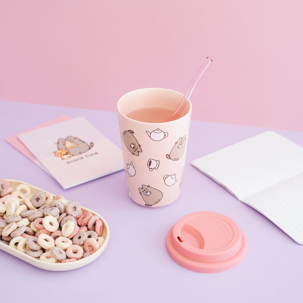 Pusheen Keramikmugg med Lock 400 ml