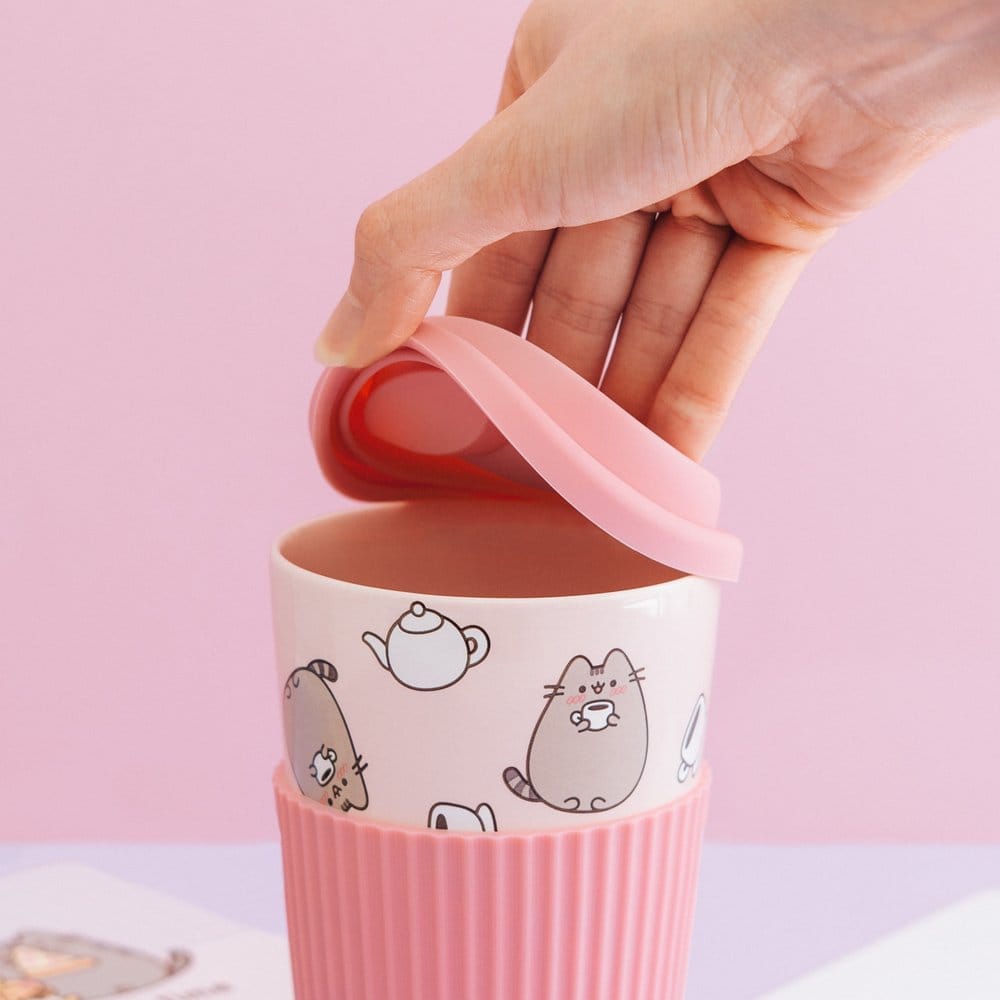 Pusheen Keramikmugg med Lock 400 ml