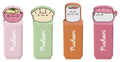 Pusheen Markeringspennor med 3D-sushirollstopp, set om 4 stycken