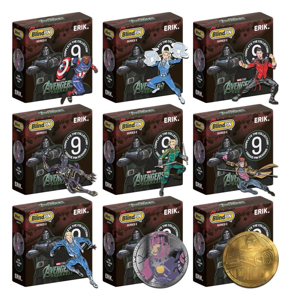 Marvel The Avengers Doomsday Mystery Pins Series 2 Blind Box Display (24)