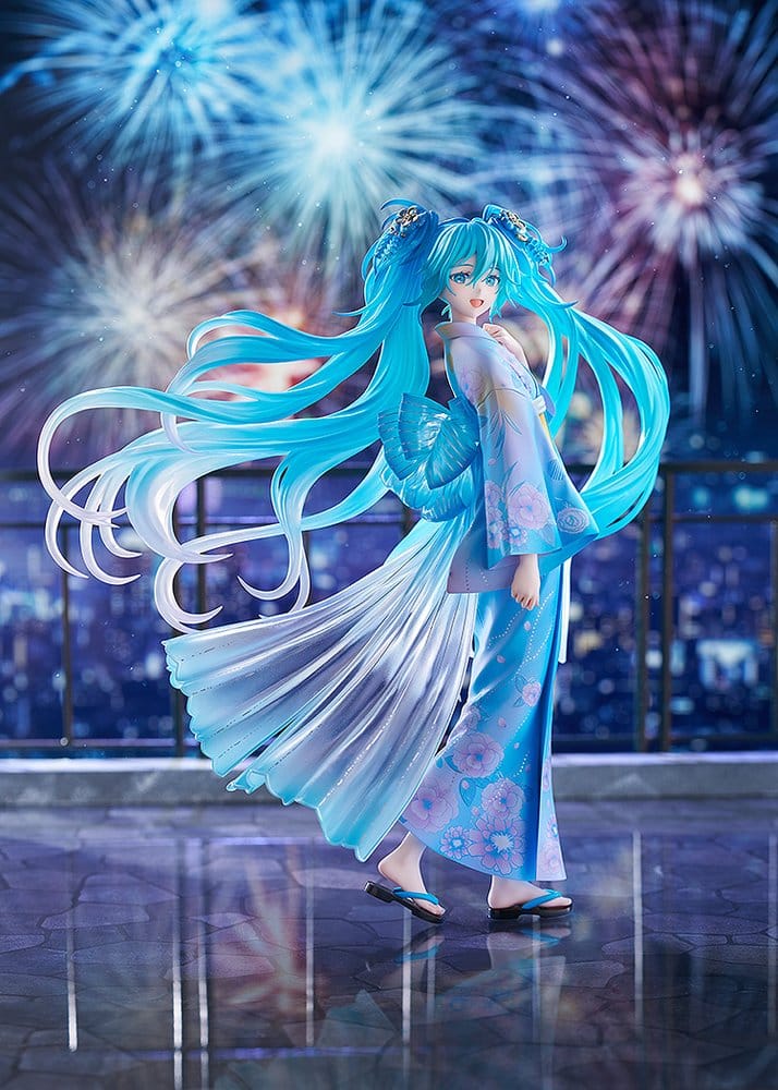 Character Vocal Series 01: Hatsune Miku PVC-figur i skala 1/7, Musik & Eldverk-version, 23 cm