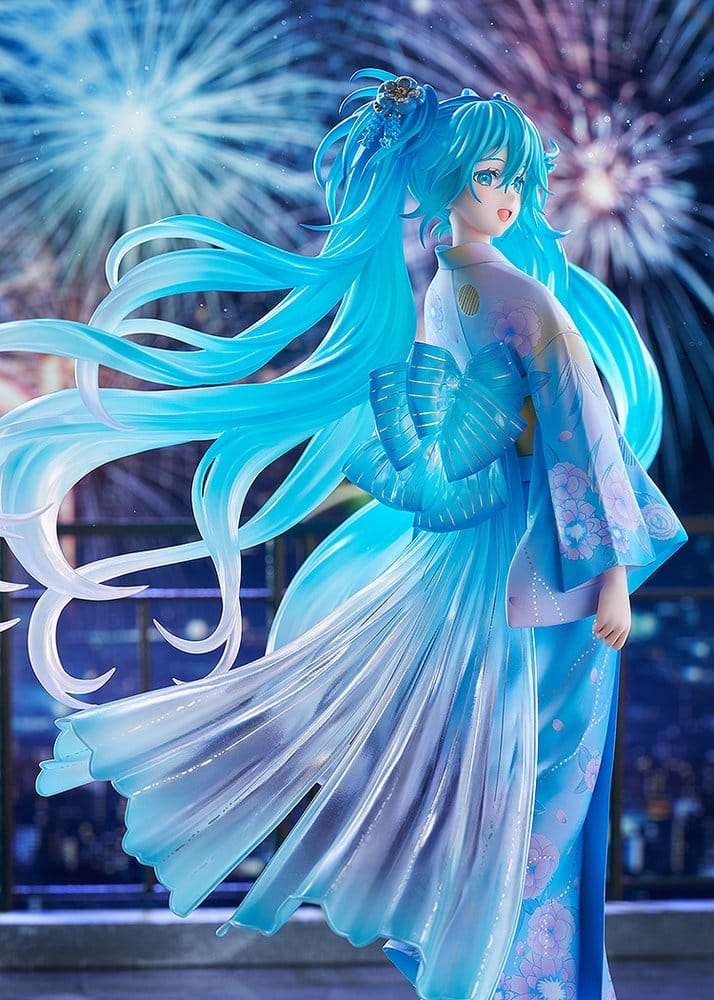 Character Vocal Series 01: Hatsune Miku PVC-figur i skala 1/7, Musik & Eldverk-version, 23 cm