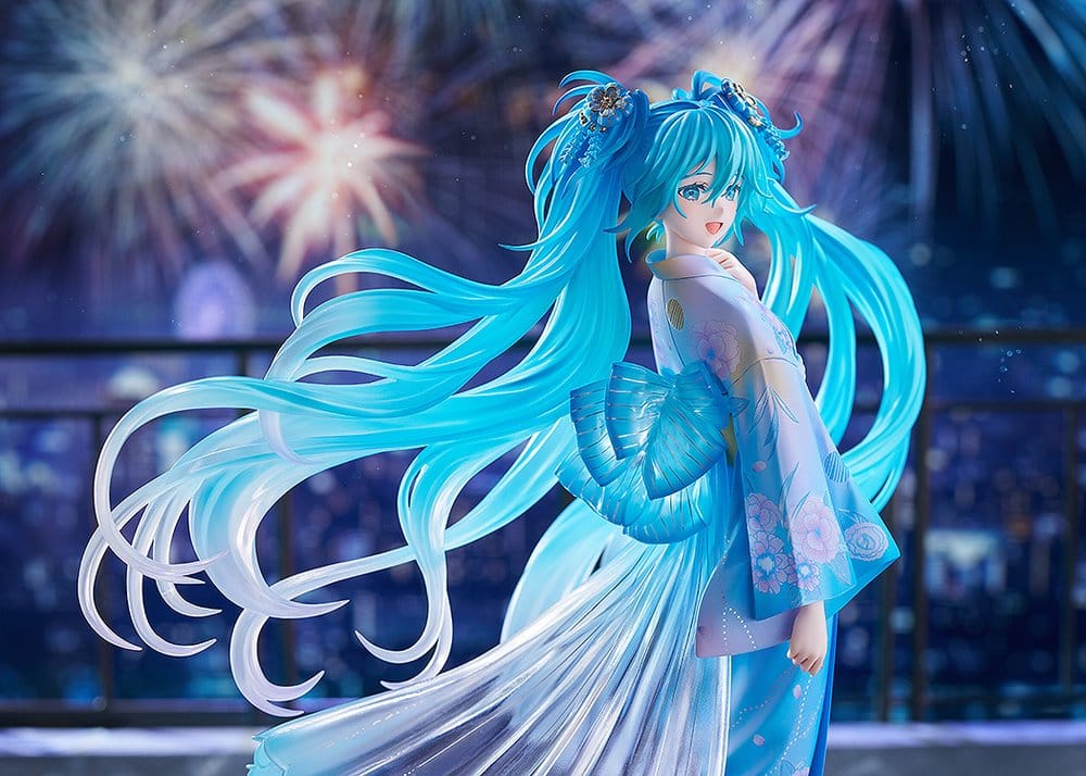 Character Vocal Series 01: Hatsune Miku PVC-figur i skala 1/7, Musik & Eldverk-version, 23 cm