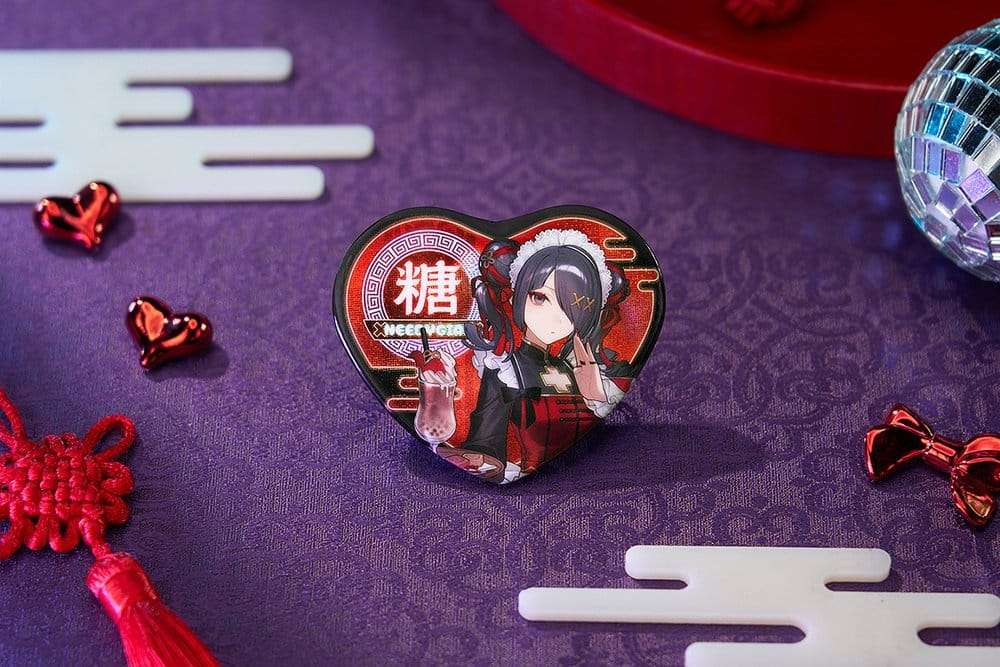Needy Streamer Overload Needy Streamer Chinese Restaurant Series Heart-Shaped Pinback Button OMGkawaiiAngel