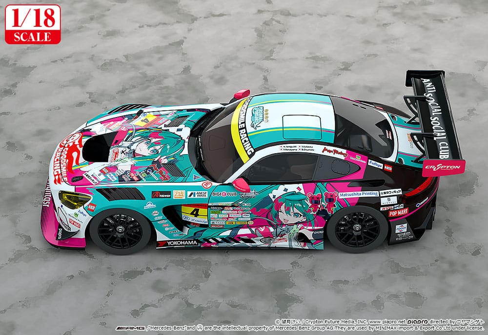Hatsune Miku GT Projektfordon 1/18 Hatsune Miku AMG 2025 Säsongsöppningsver. 26 cm