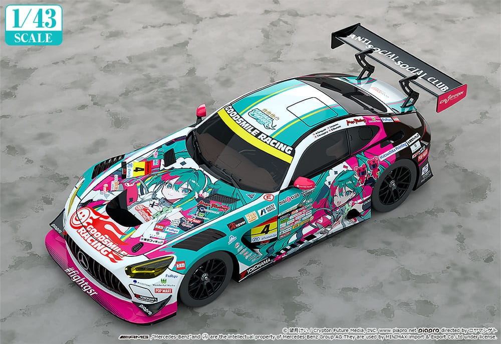 Hatsune Miku GT Project Fordon 1/43 Hatsune Miku AMG 2025 Säsongsöppningsversion 11 cm Good Smile Racing