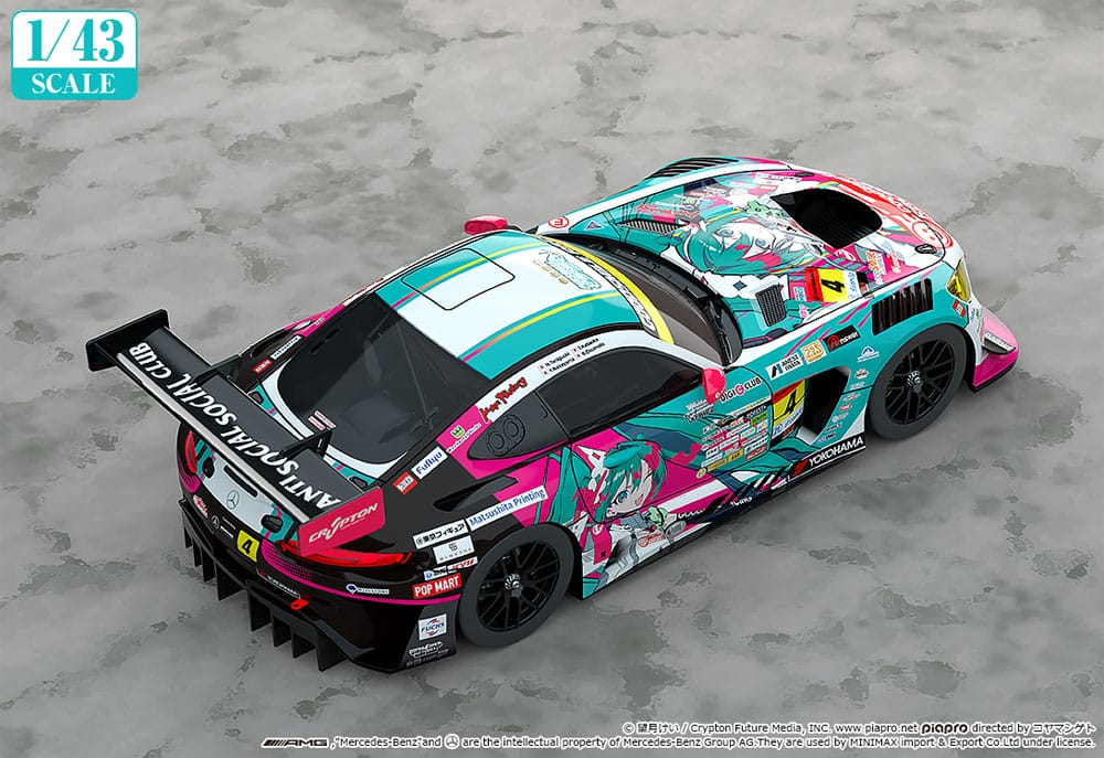 Hatsune Miku GT Project Fordon 1/43 Hatsune Miku AMG 2025 Säsongsöppningsversion 11 cm Good Smile Racing