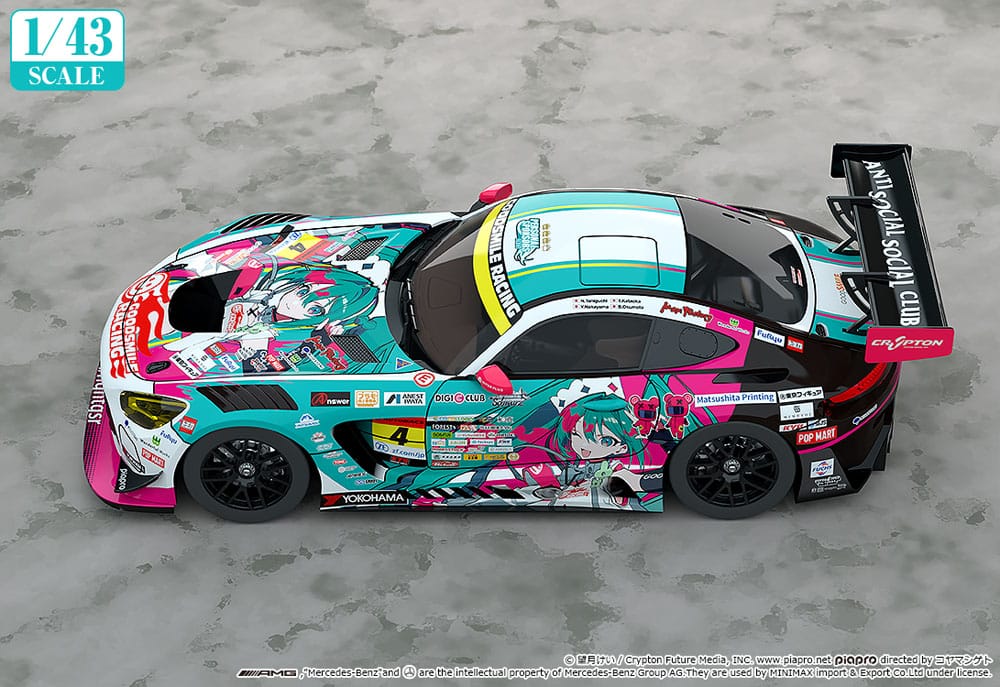 Hatsune Miku GT Project Fordon 1/43 Hatsune Miku AMG 2025 Säsongsöppningsversion 11 cm Good Smile Racing