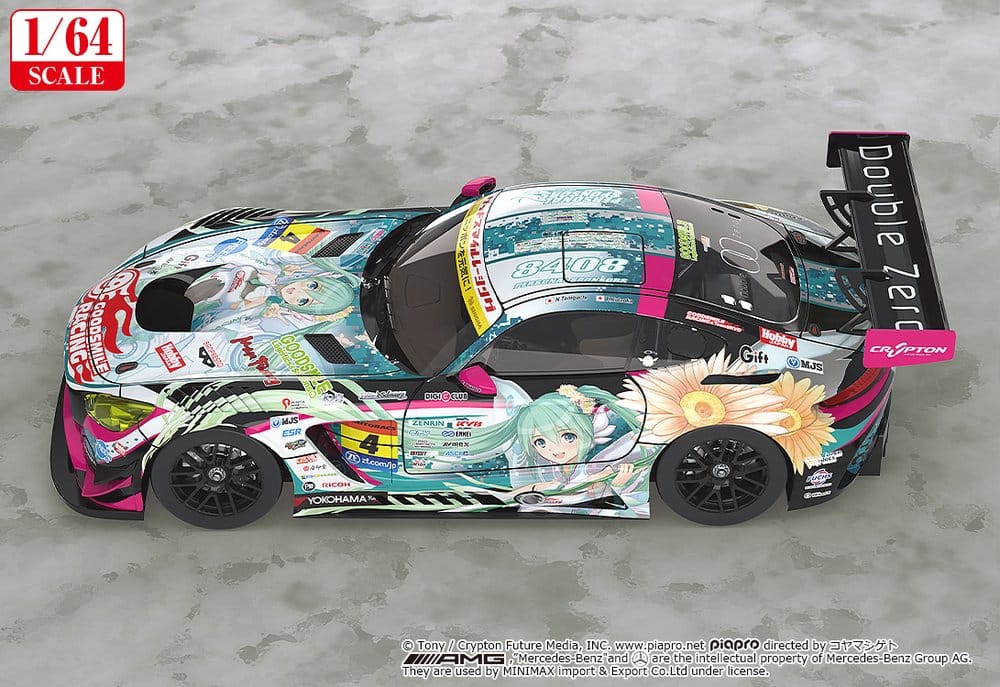 Hatsune Miku GT-projekt Fordon 1/64 Good Smile Hatsune Miku AMG 2017 Super GT-version, 7 cm
