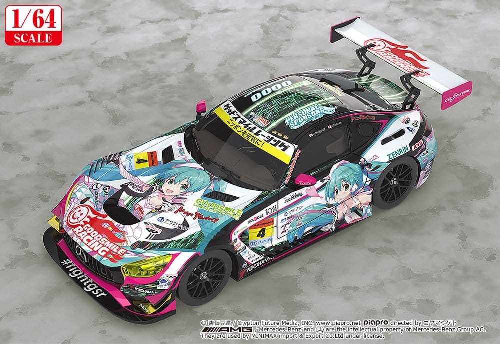 Good Smile Hatsune Miku AMG 2019 SUPER GT – 1/64 Skala Minibil, 7 cm