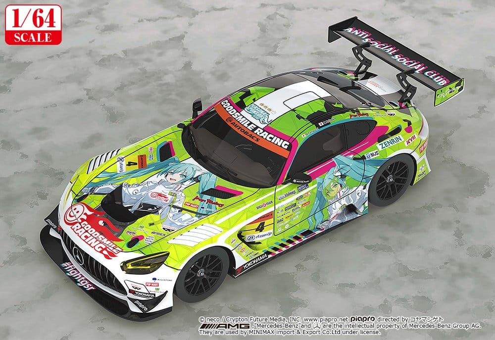 Hatsune Miku GT Project Fordon 1/64 Hatsune Miku AMG 2022 Säsongsöppningsversion, 7 cm