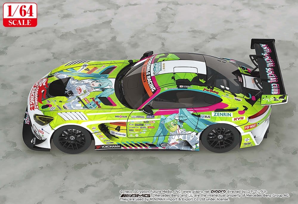 Hatsune Miku GT Project Fordon 1/64 Hatsune Miku AMG 2022 Säsongsöppningsversion, 7 cm