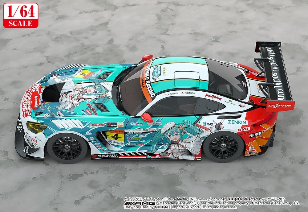 Hatsune Miku GT Project Fordonsmodell 1/64 AMG Säsongsöppning 2023, 7 cm